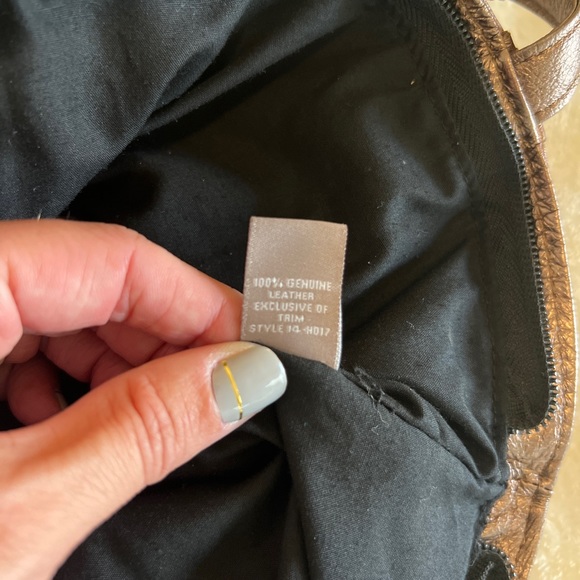 J Jill Pearlized Metallic Bronze Leather Tote Bag - Picture 6 of 8